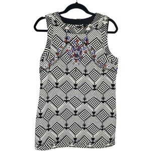 Free People New Romantics Beaded Shift Mini Dress Brocade Embellished Size Small